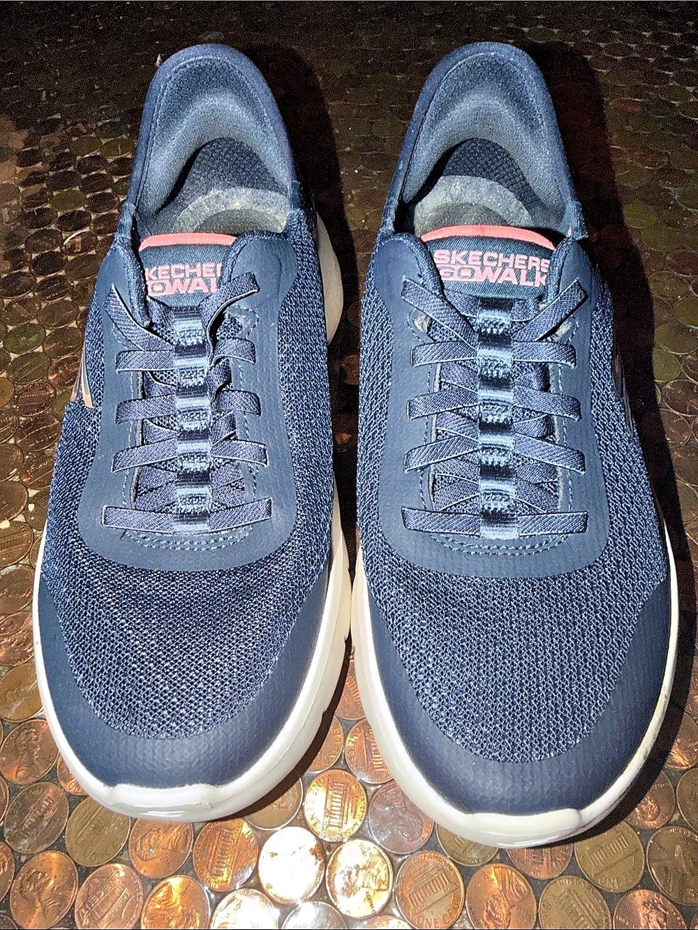 Skechers Slip Ins GO WALK Athletic Shoes Blue & Pink US 6